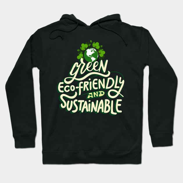 green, eco friendly and sustainable Hoodie by Double You Store